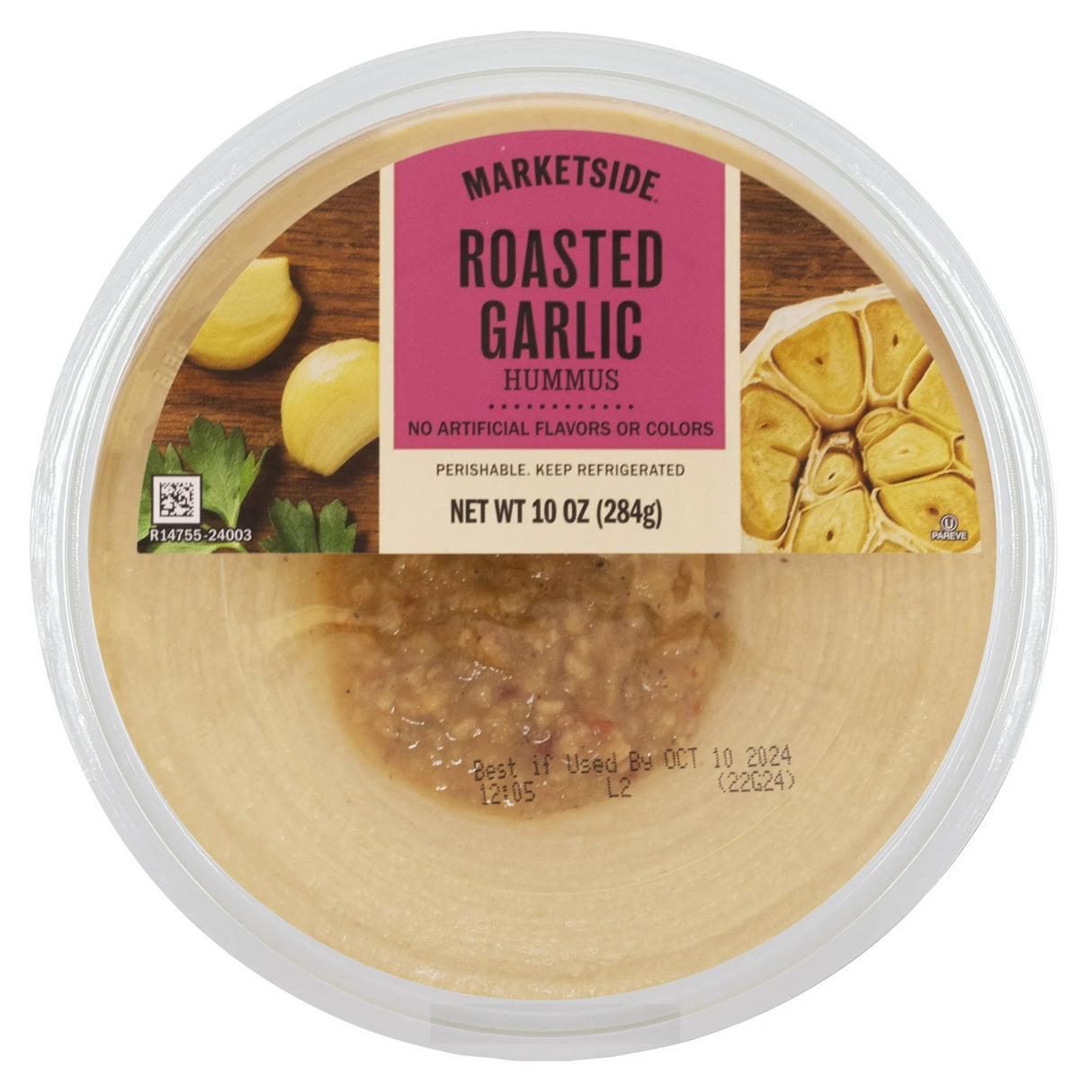 Marketside Gluten-Free Hummus 10 oz, Ready to Eat, Resealable Cup, 2 Tbsp. (28g) Servings