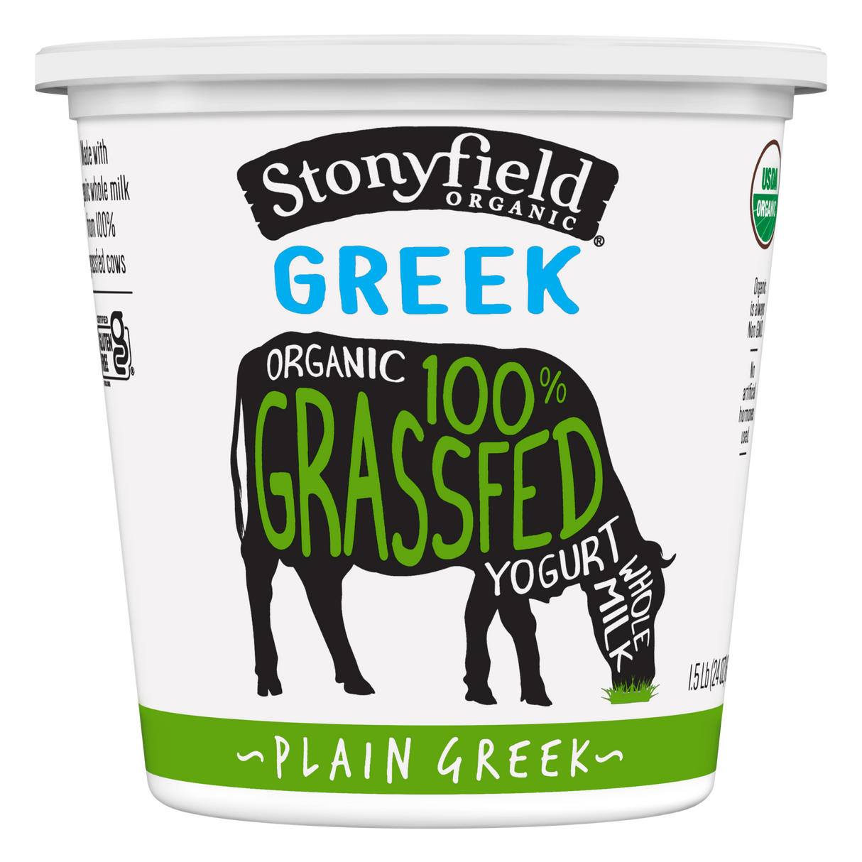 Stonyfield 100% Grassfed Organic Greek Yogurt - Plain 24 oz