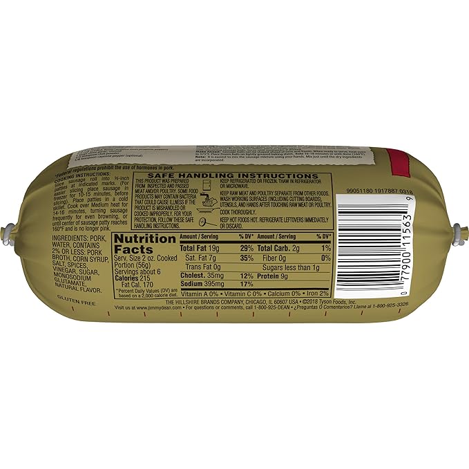 Jimmy Dean Premium Pork Hot Sausage Roll, 16 oz