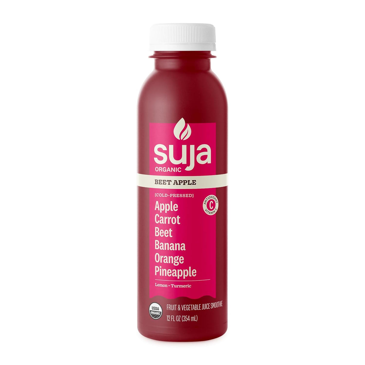Suja Organic Cold-Pressed Sweet Beets, Apple, Carrot, Beet, Banana, Orange, 12 Fl Oz Bottle