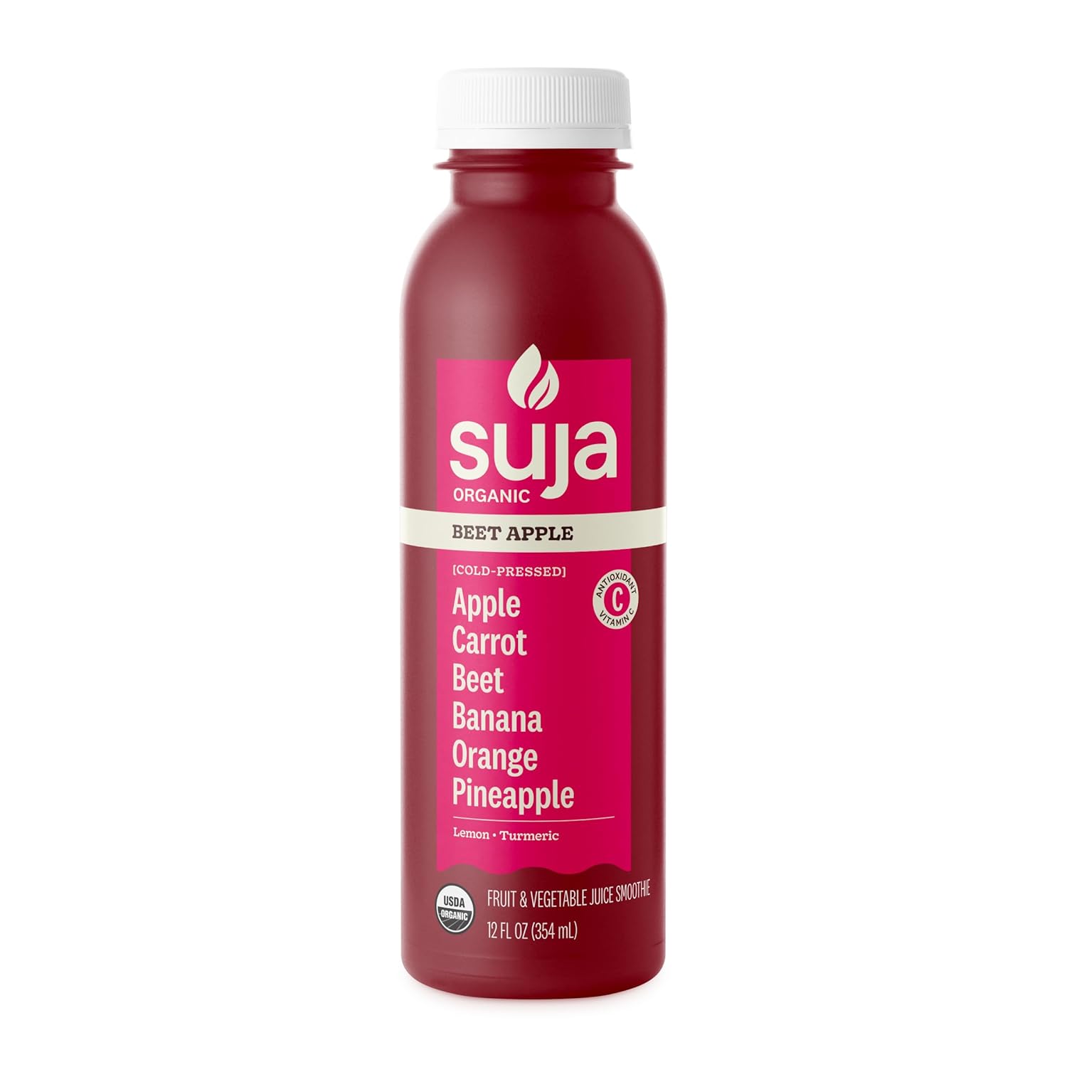 Suja Organic Cold-Pressed Sweet Beets, Apple, Carrot, Beet, Banana, Orange, 12 Fl Oz Bottle
