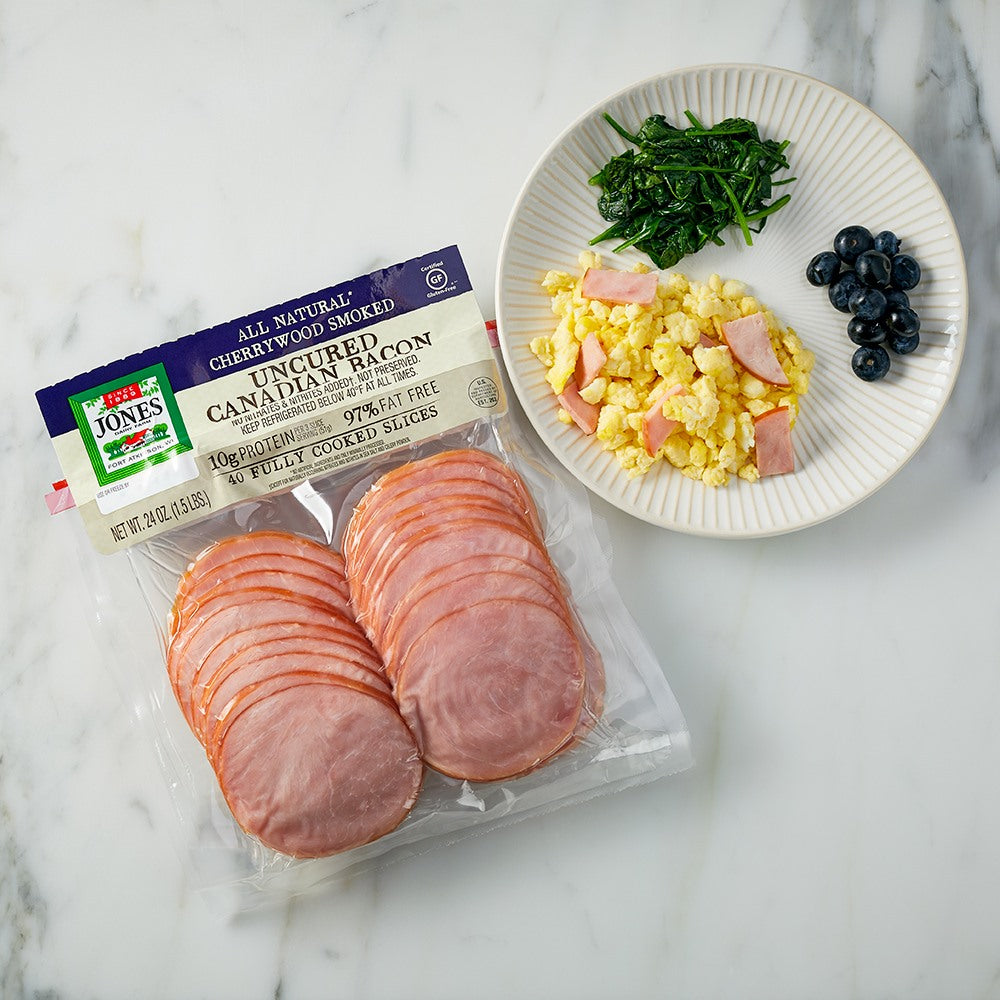 Jones Dairy Farm Uncured Canadian Bacon Slices, 1.5 lbs