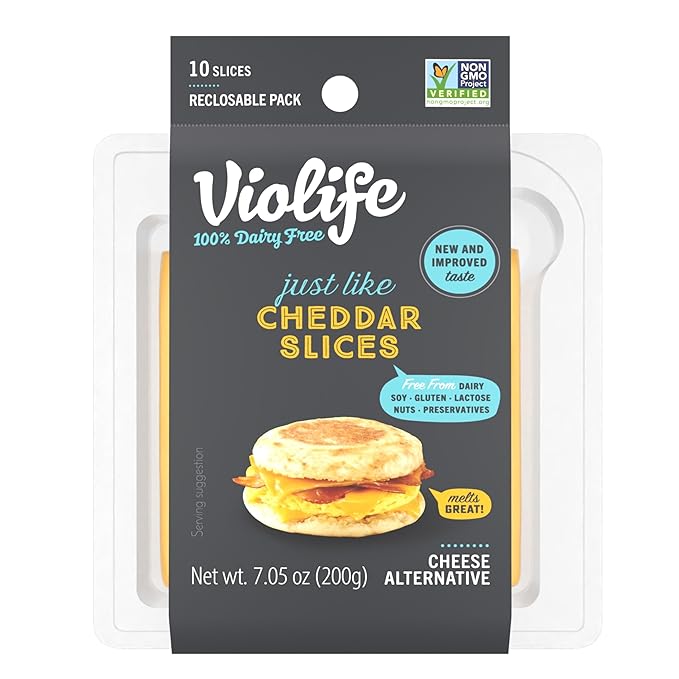 Violife Just Like Cheddar Slices, 10 ct, 7.05 oz (Pack of 1)
