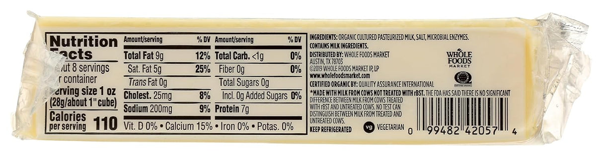 365 Cheddar Sharp Bar, 8 oz