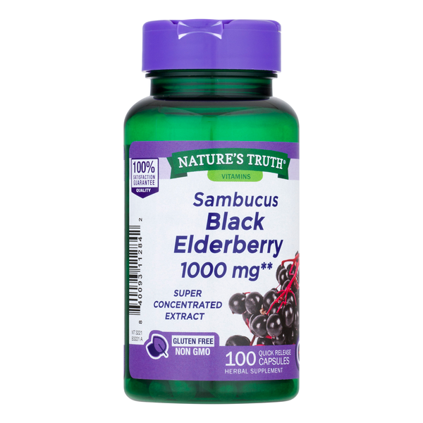Black Elderberry Capsules 1000mg - 100ct - Natures Truth