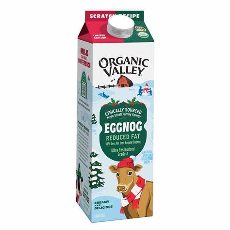 Organic Valley Reduced Fat Eggnog, 1 QT