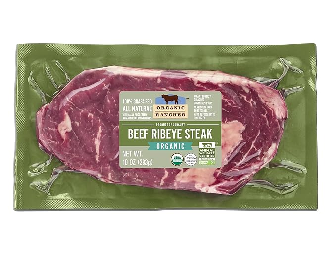 Organic Rancher Grass Fed Boneless Beef Ribeye Steak, 10 oz