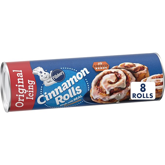 Pillsbury Cinnamon Rolls with Original Icing, Canned Pastry Dough, 8 Rolls, 12.4 oz