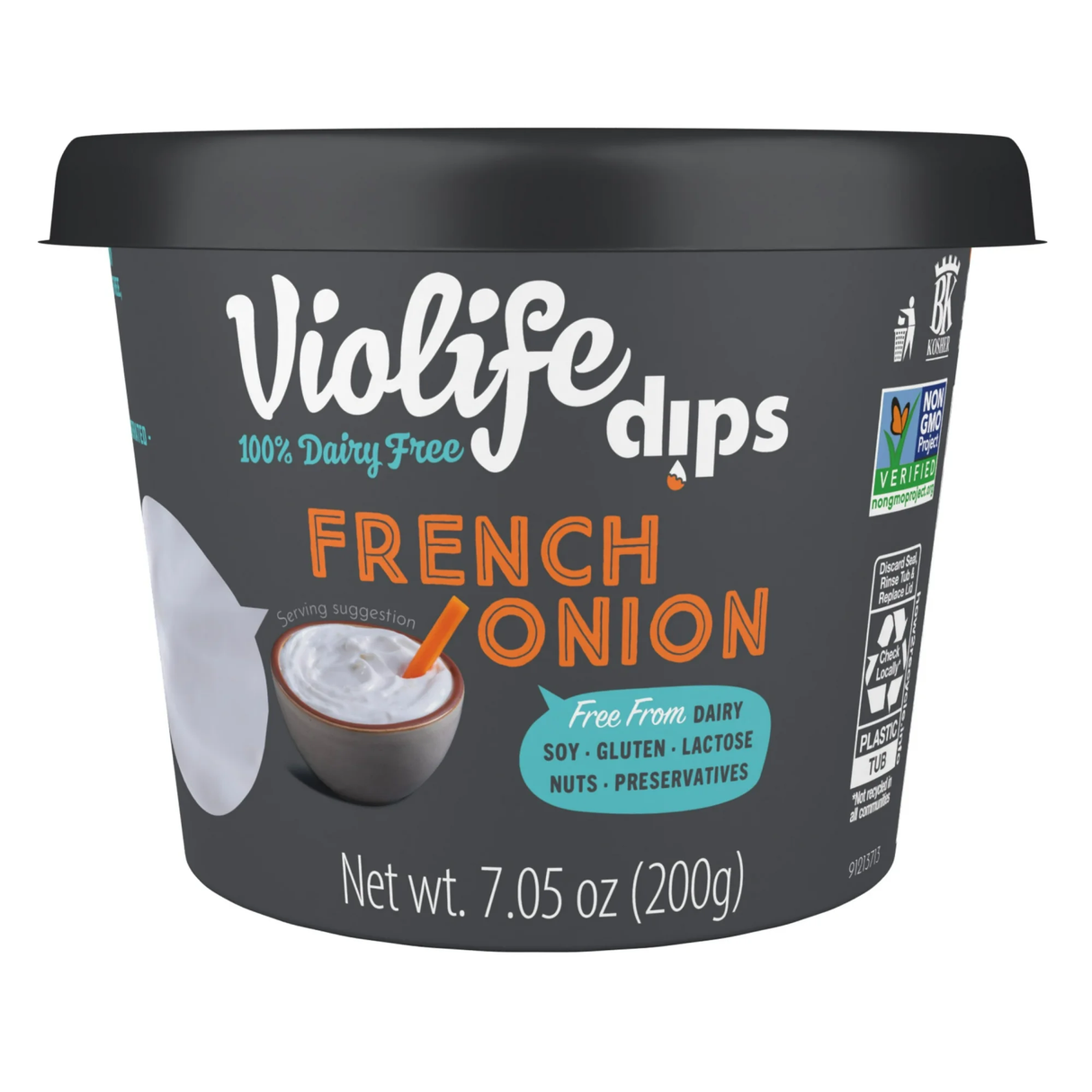 Violife French Onion Dip, Dairy-Free Vegan, 7.05 oz Tub (Refrigerated)