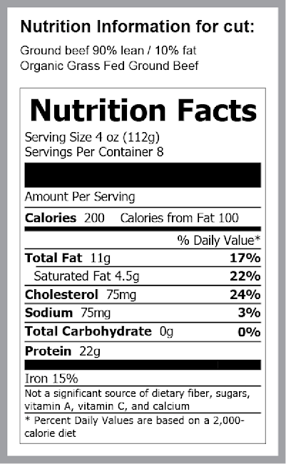 Wild Fork Organic Grass Fed Ground Beef 90% Lean - 1 LB