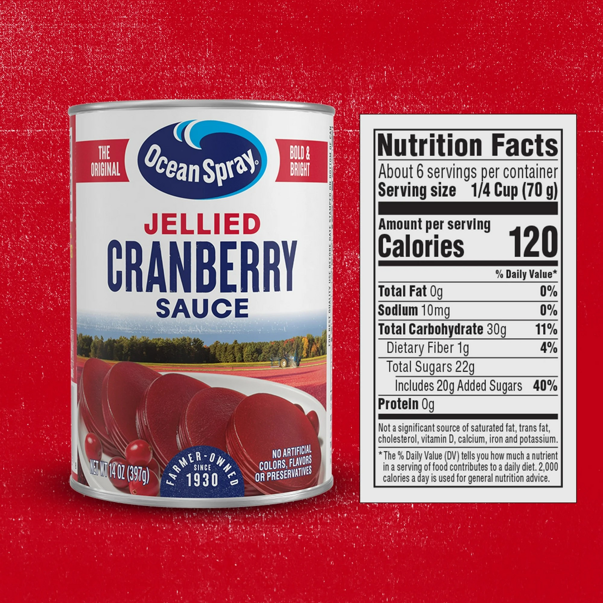 Ocean Spray® Jellied Cranberry Sauce, Canned Side Dish, 14 oz Can
