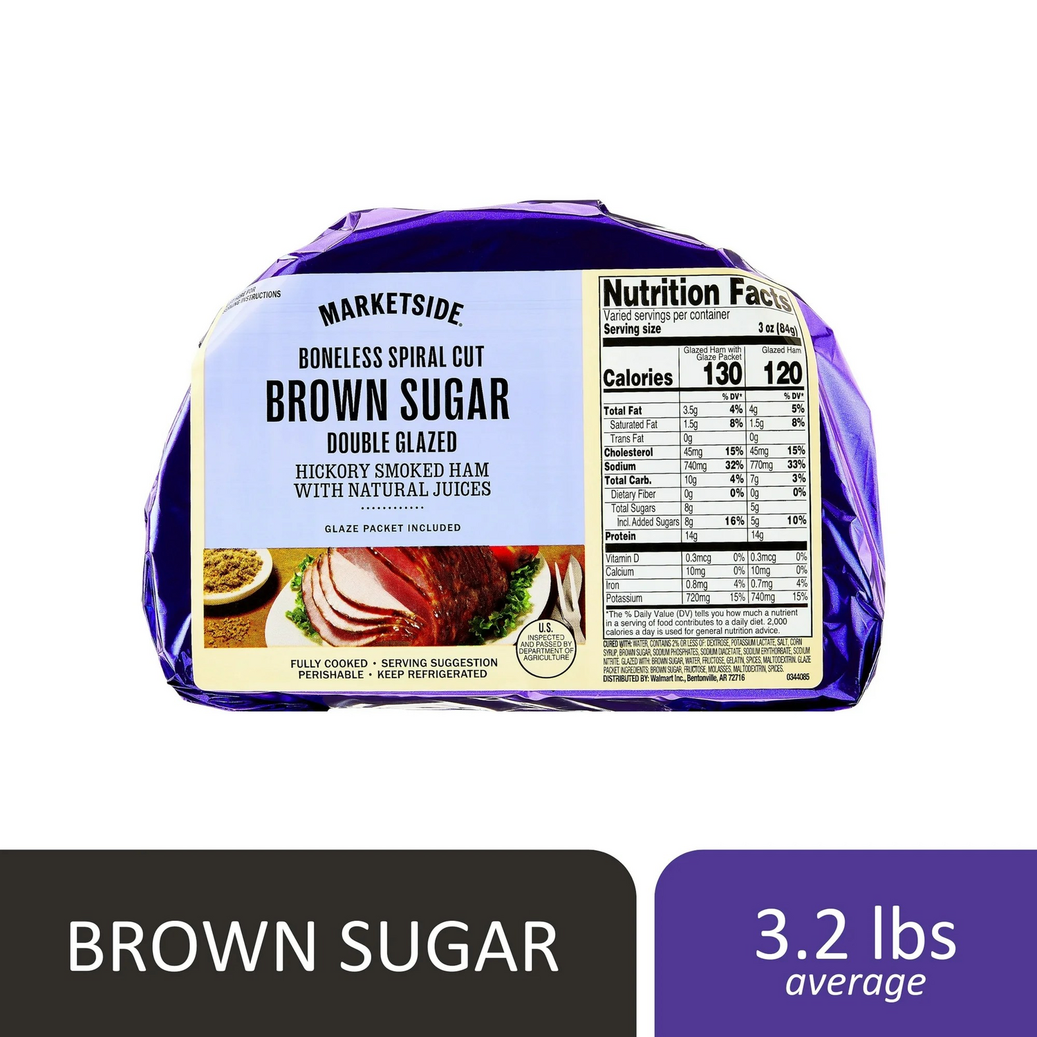 Marketside Boneless Spiral-Cut Double Glazed Ham, Pork (per lb)