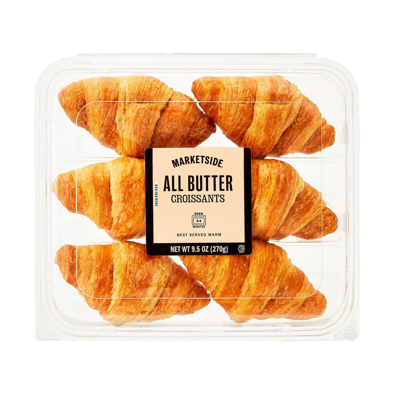 Marketside All Butter Whole Croissants, 9.5 oz, 6 Count