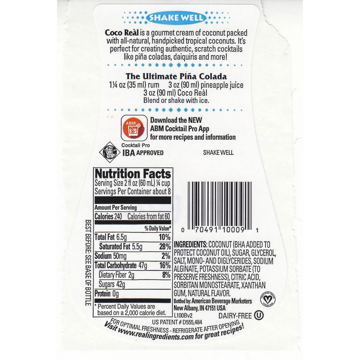 Coco Real Cream of Coconut, Plastic Bottle 16.9 oz