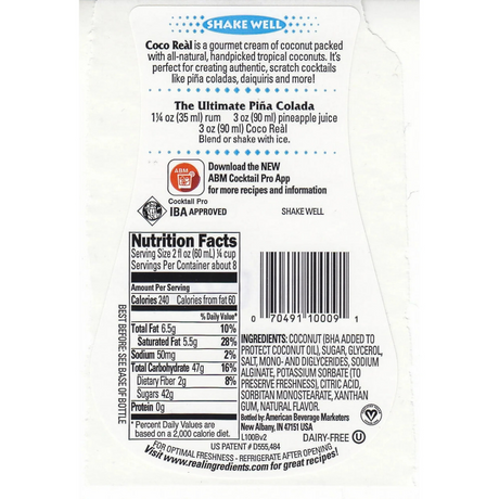 Coco Real Cream of Coconut, Plastic Bottle 16.9 oz