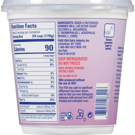 FAGE Total All Natural Nonfat Plain Greek Strained Yogurt, 32 oz