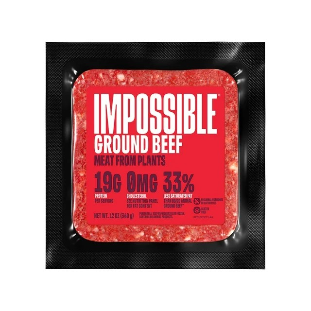 Impossible Foods Ground Beef Meat from Plants, 12 oz Brick (Frozen)