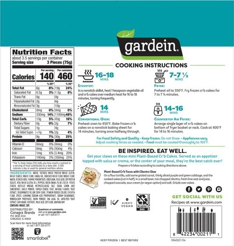 Gardein Mini Crispy Plant-Based Crabless Cakes, 8.8 oz