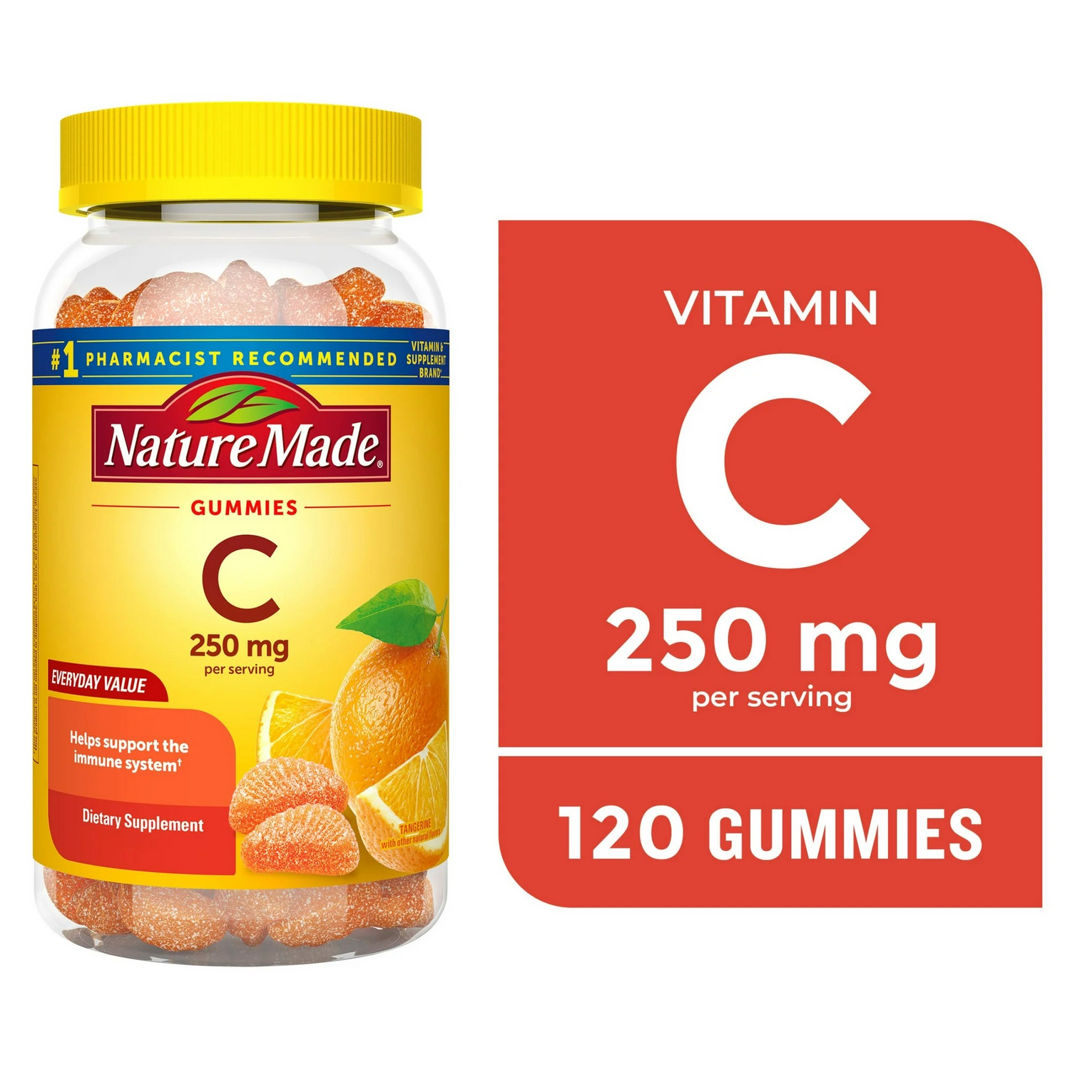 Nature Made Vitamin C 250 mg Per Serving Gummies, Dietary Supplement, 120 Count