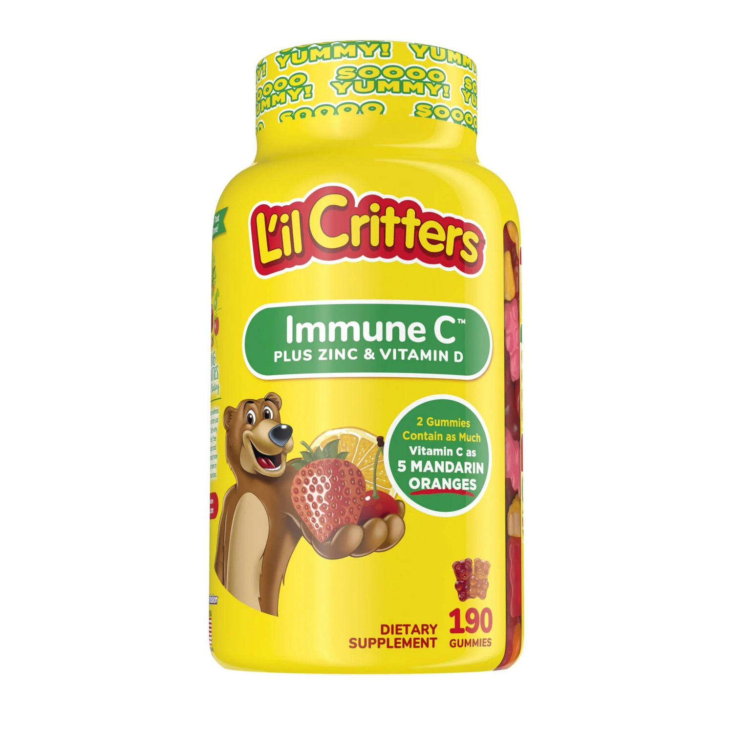 L'il Critters Immune C Kids Gummy Vitamins Supplement, Fruit Flavored, 190 Count