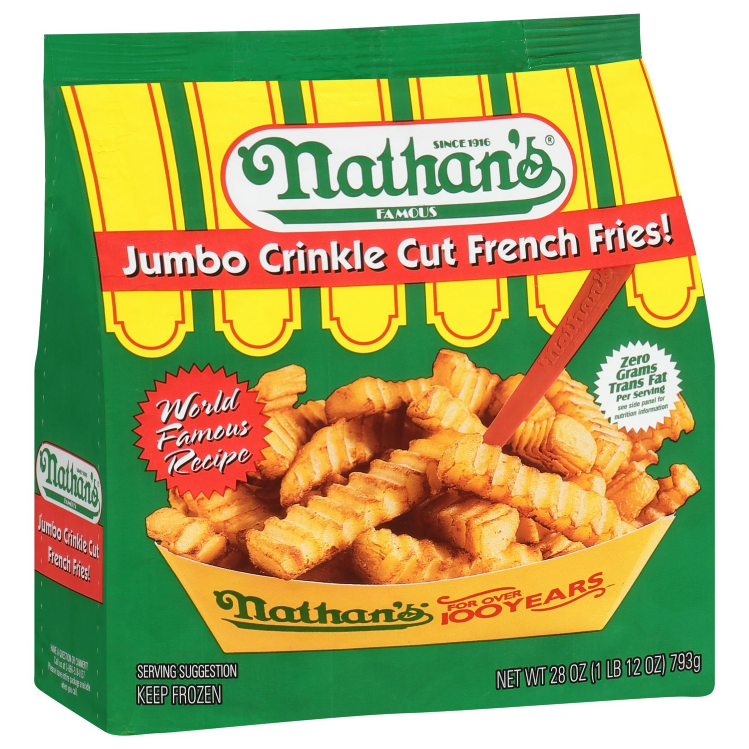 Nathan's Famous Jumbo Crinkle Cut French Fries 28 oz