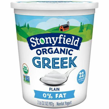 Stonyfield Organic Greek 0% Fat Plain Yogurt, 32 oz