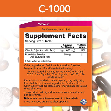 NOW Vitamin C, 250 Veg Capsules
