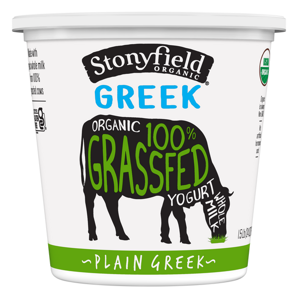 Stonyfield 100% Grassfed Organic Greek Yogurt - Plain