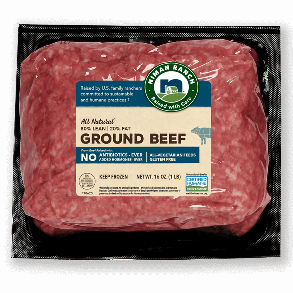 Niman Ranch 80% Lean/20% Fat Grass Fed Ground Beef Angus, 1 lb
