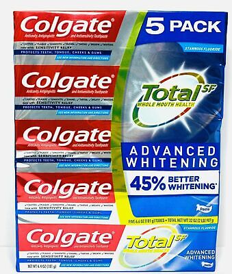 Colgate Total Advanced Whitening Toothpaste, 6.4 oz, 5-pack