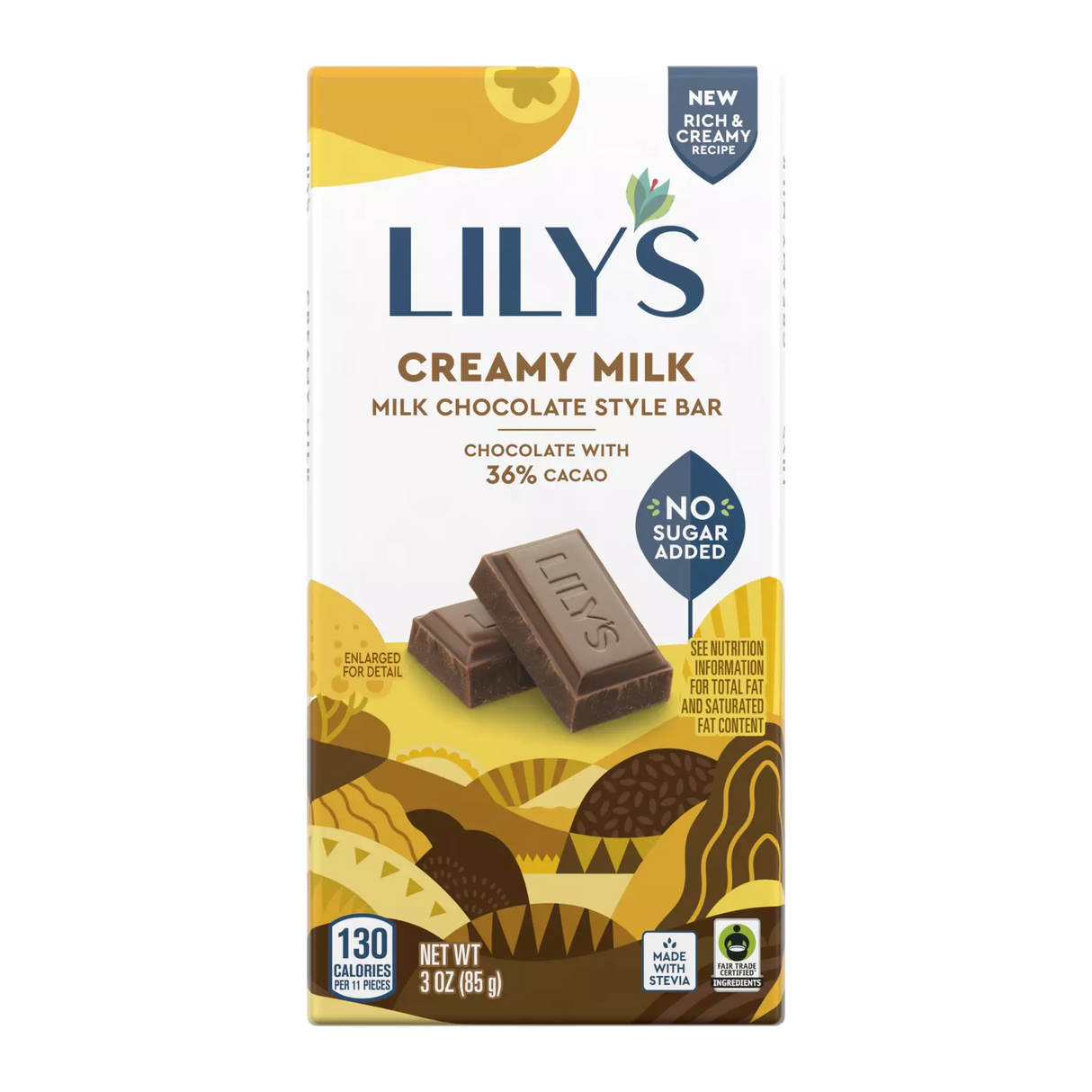 LILY'S Creamy Milk Chocolate Style Bar, 3 oz