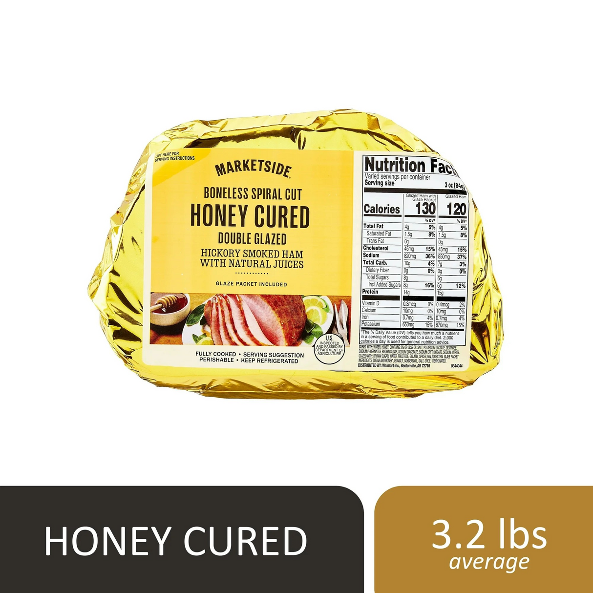 Marketside Boneless Spiral-Cut Double Glazed Ham, Pork (per lb)
