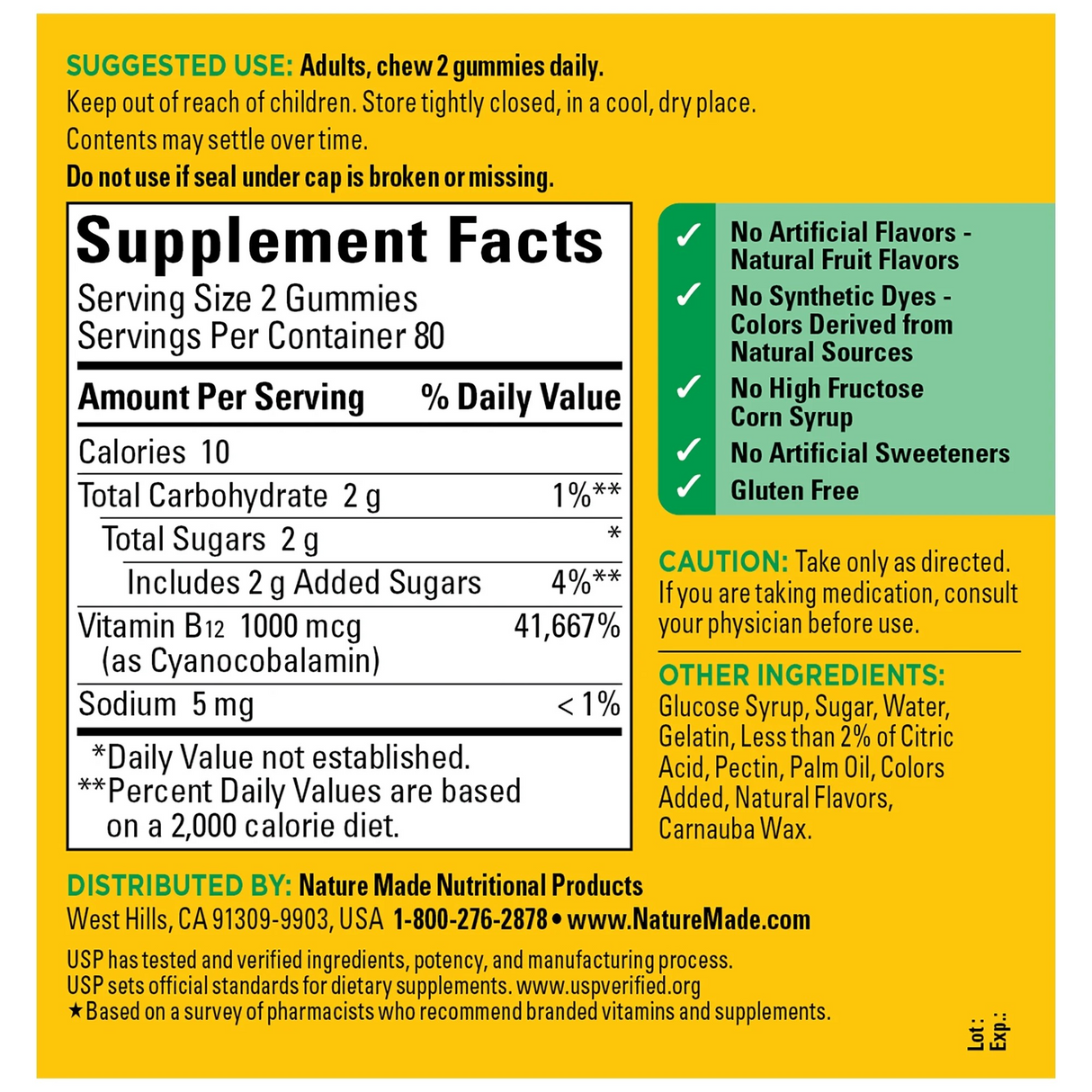 Nature Made Energy B12 1000 mcg per serving Gummies, Dietary Supplement, 160 Count