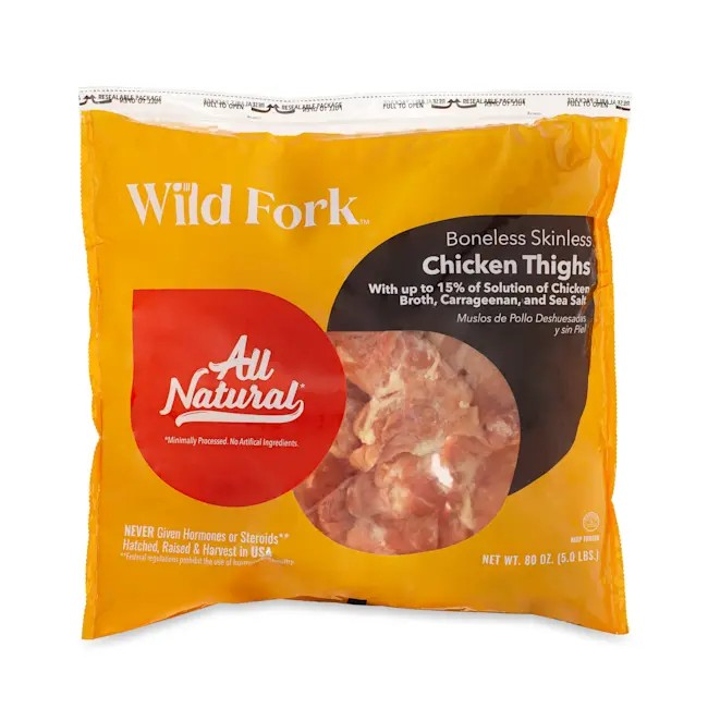 Wild Fork Boneless Skinless Chicken Thighs - 5 LBS