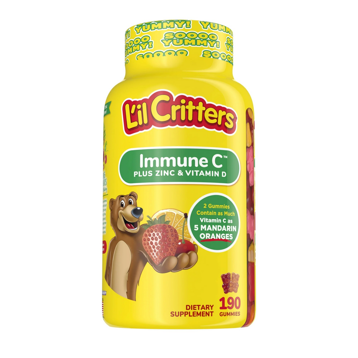 L'il Critters Immune C Kids Gummy Vitamins Supplement, Fruit Flavored, 190 Count