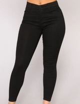 Cassie Elastic Waist Jeans - Black