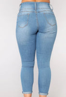 Hop In The Convertible Ankle Jeans - Medium Blue