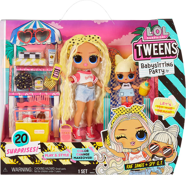 LOL Surprise Tween Babysitting Beach Party with 20 Surprises Including Color Change Features and 2 Dolls – Great Gift for Kids Ages 4+